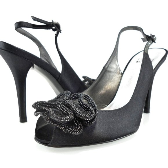 NIB STUART WEITZMAN BEADED MESH BOW SLINGBACK - Picture 11 of 11